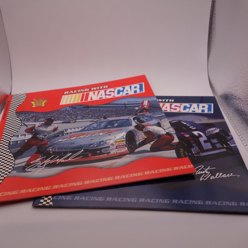 Two(2) Bendon Racing with NASCAR Books (Rusty Wallace & Sterling Marlin)